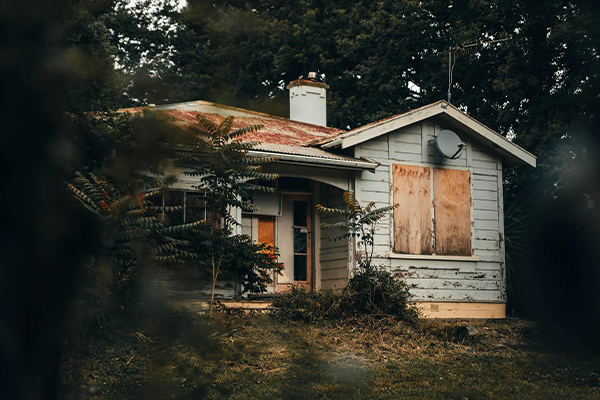 Contractor wearing a hard hat on a job site